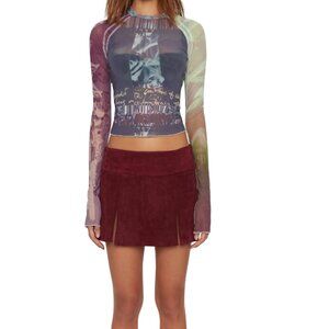 Danielle Guzio SUEDE MICRO MINI SKIRT